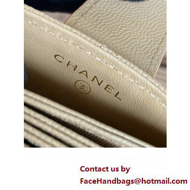 Chanel Grained Calfskin  &  GOLD-Tone Metal Card Holder AP0342 Beige 2023